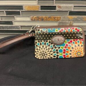 Multicolour Mandala Patterned Wristlet by Fossil